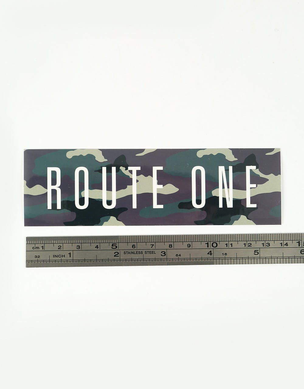 Route One Straight Logo Large Sticker - Camo