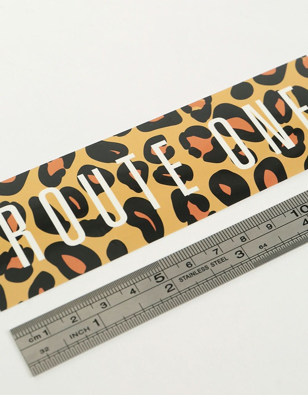 Route One Straight Logo Large Sticker - Cheetah