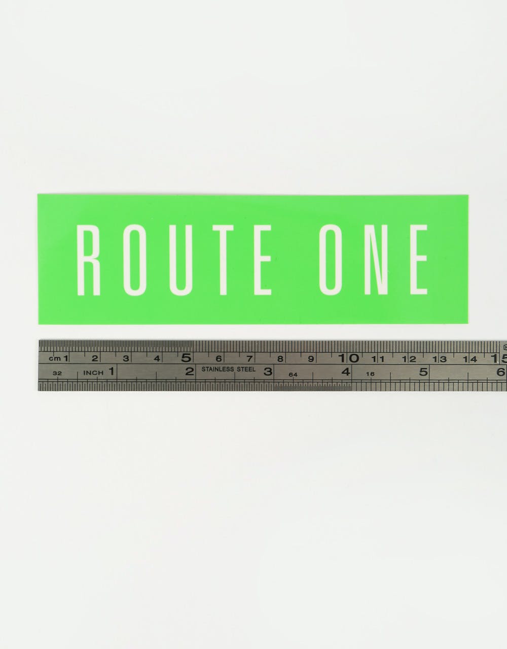 Route One Straight Logo Large Sticker - Olive/White