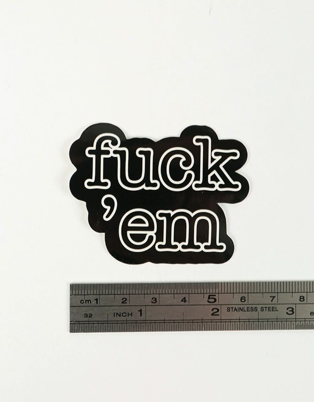 Route One Fuck 'Em Logo Sticker - Black/White