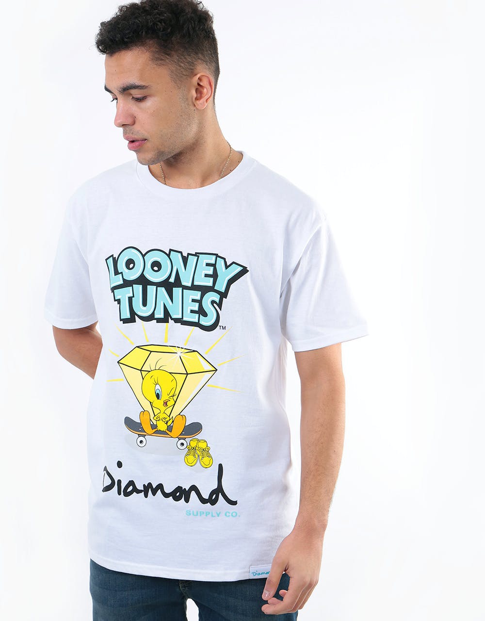 Diamond x Looney Tunes Tweety Skate T-Shirt - White