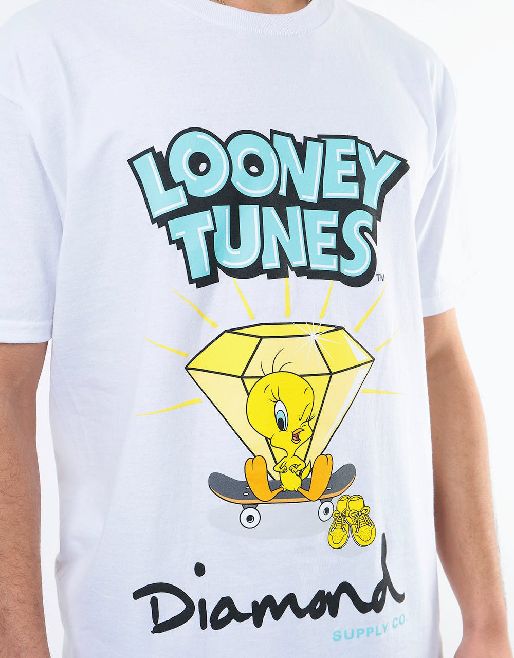 Diamond x Looney Tunes Tweety Skate T-Shirt - White