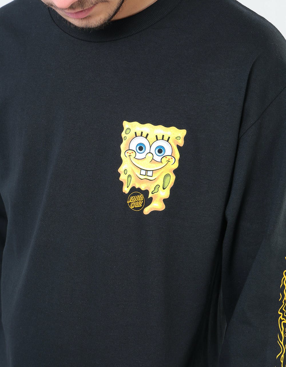 Santa Cruz x SpongeBob Melt L/S T-Shirt - Black