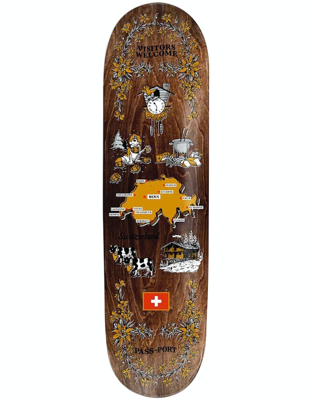 Pass Port Switzerland 'Tea Towel Series' Skateboard Deck - 8.125"