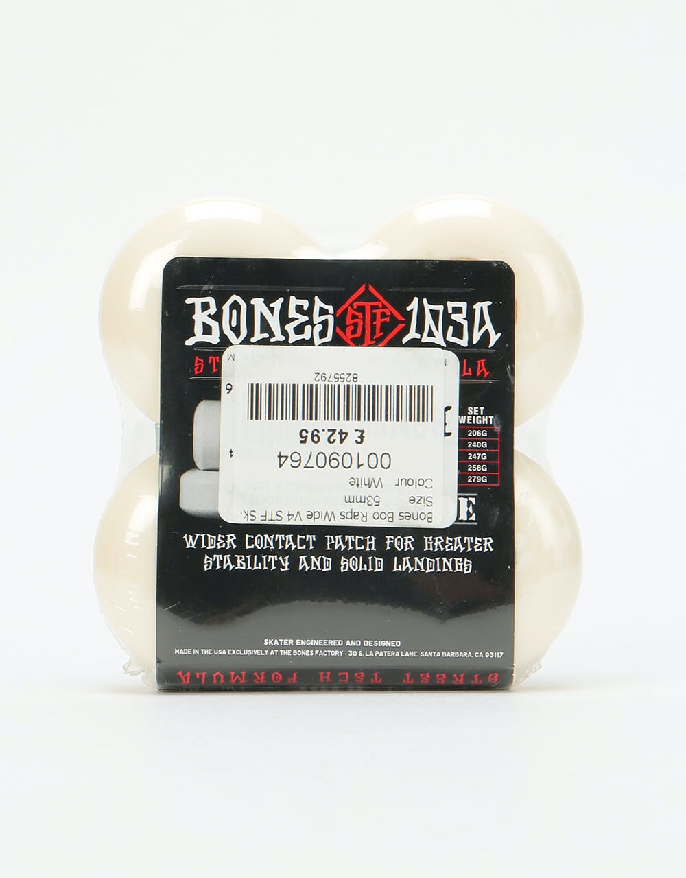 Bones Boo Raps Wide V4 STF Skateboard Wheel - 53mm
