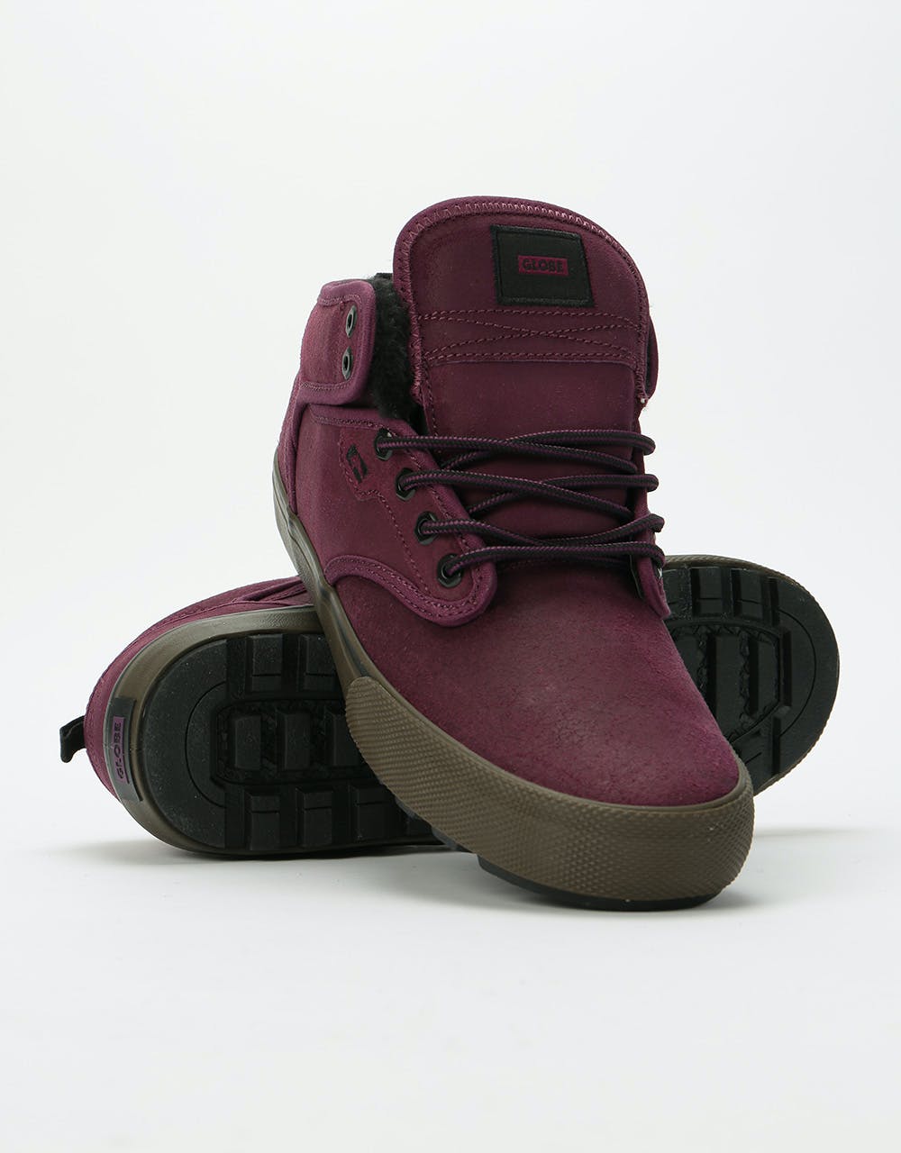 Globe Motley Mid Skate Shoes - Plum/Black/Fur