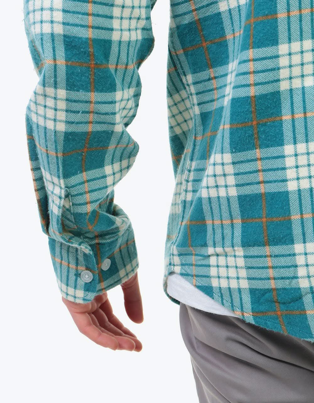 Brixton Bowery LW L/S Shirt - Aqua/White