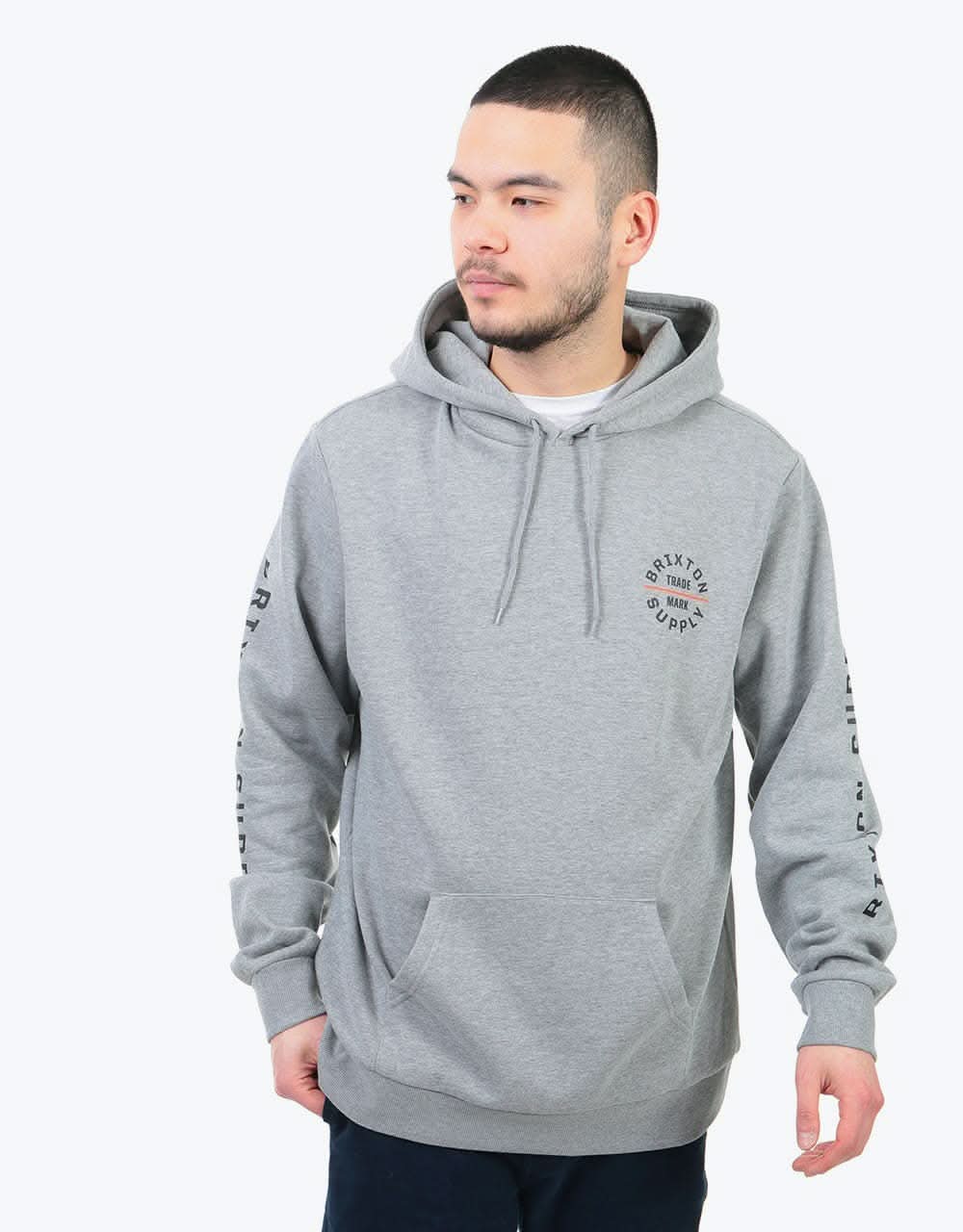 Brixton Oath VI Pullover Hoodie - Heather Grey