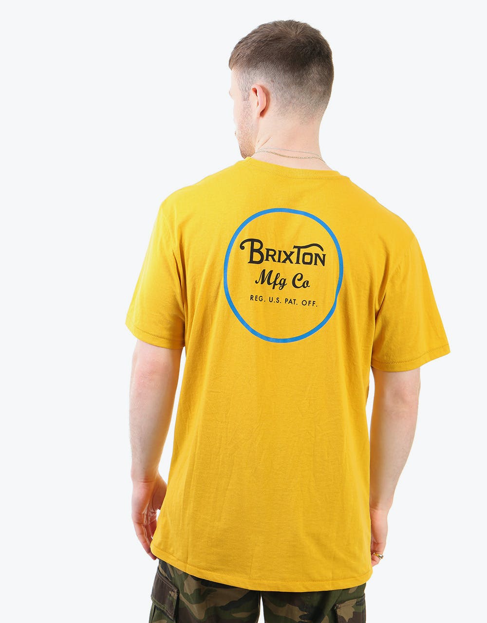 Brixton Wheeler II T-Shirt - White/Sunset Yellow