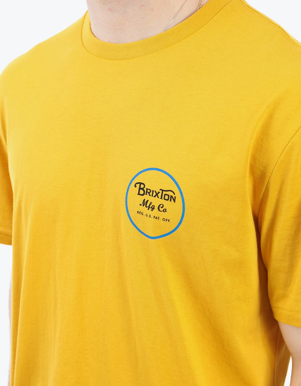 Brixton Wheeler II T-Shirt - White/Sunset Yellow