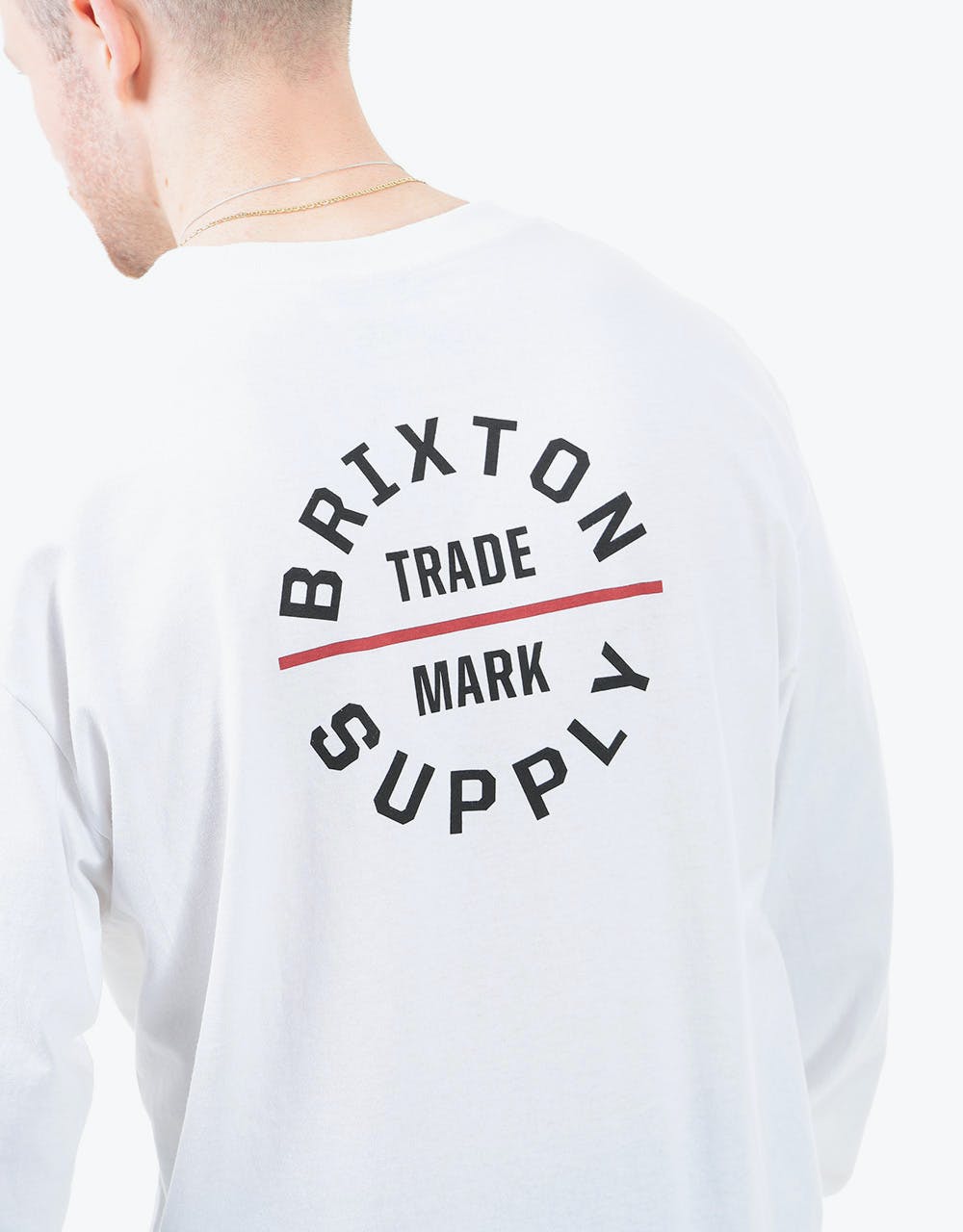 Brixton Oath VI L/S T-Shirt - White/Rust