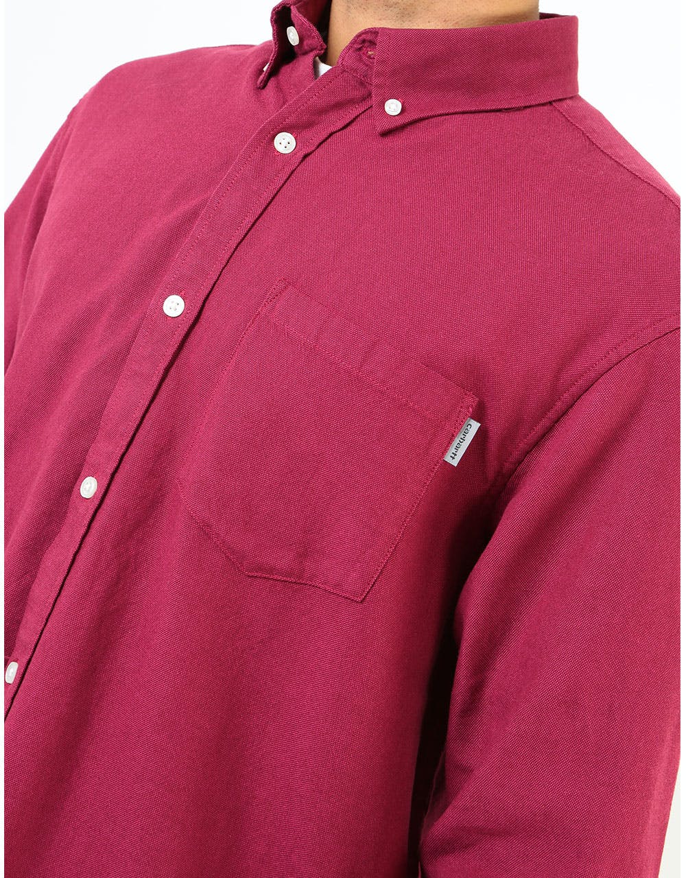 Carhartt WIP L/S Dalton Shirt - Cranberry/Tango (Heavy Rinsed)