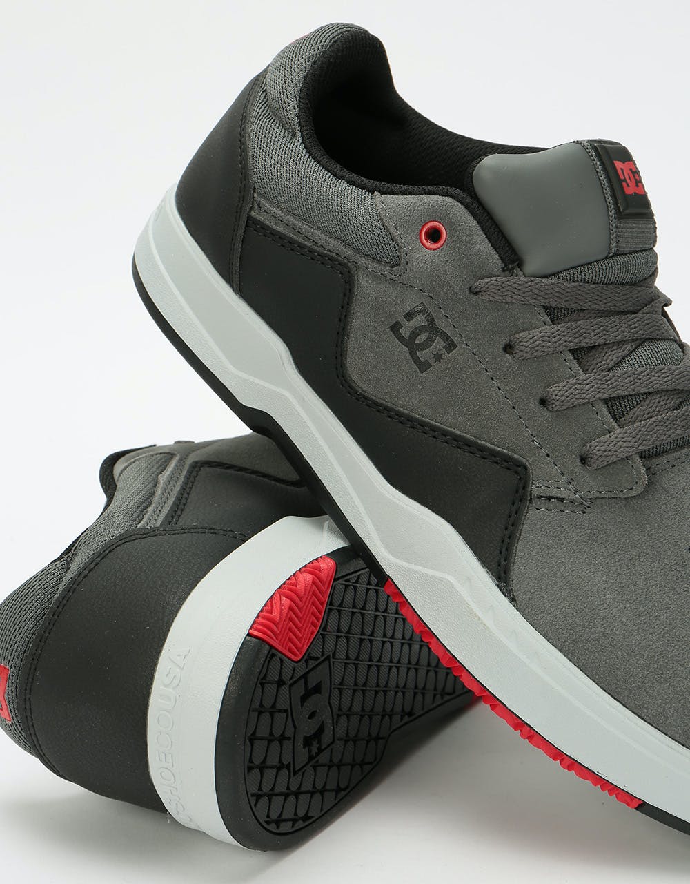 DC Barksdale Skate Shoes - Grey/Black/Red