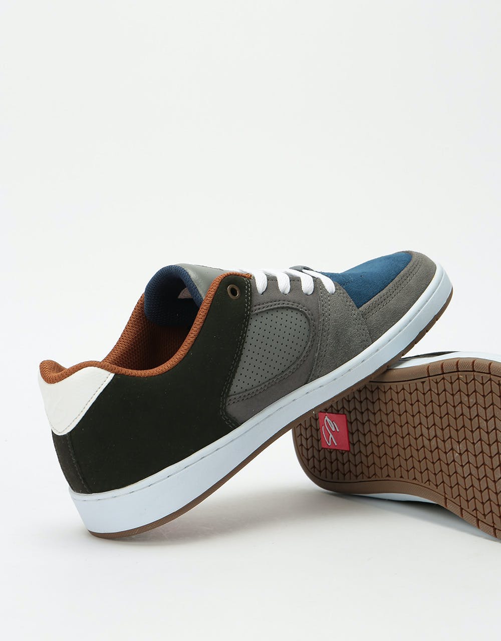 éS Accel Slim Skate Shoes - Grey/Blue/Gum