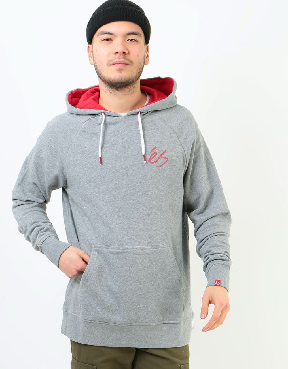éS Script Pullover Hoodie - Grey Heather