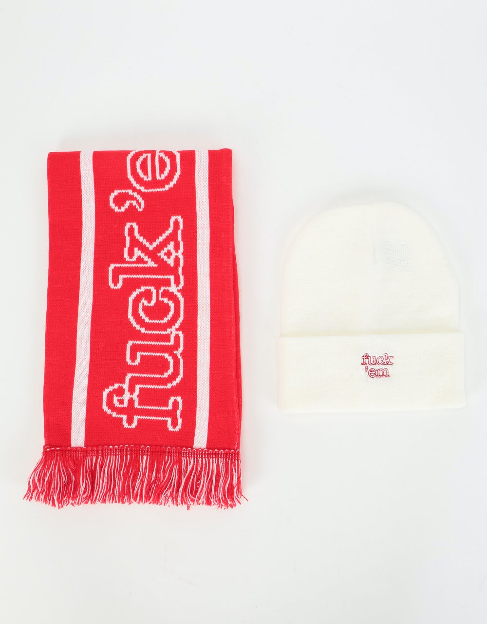 Route One Fuck 'Em Winter Gift Set - White/Red