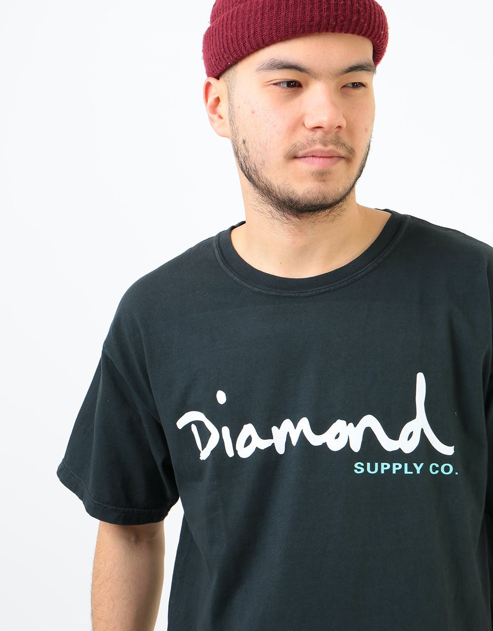 Diamond OG Script Overdye T-Shirt - Black