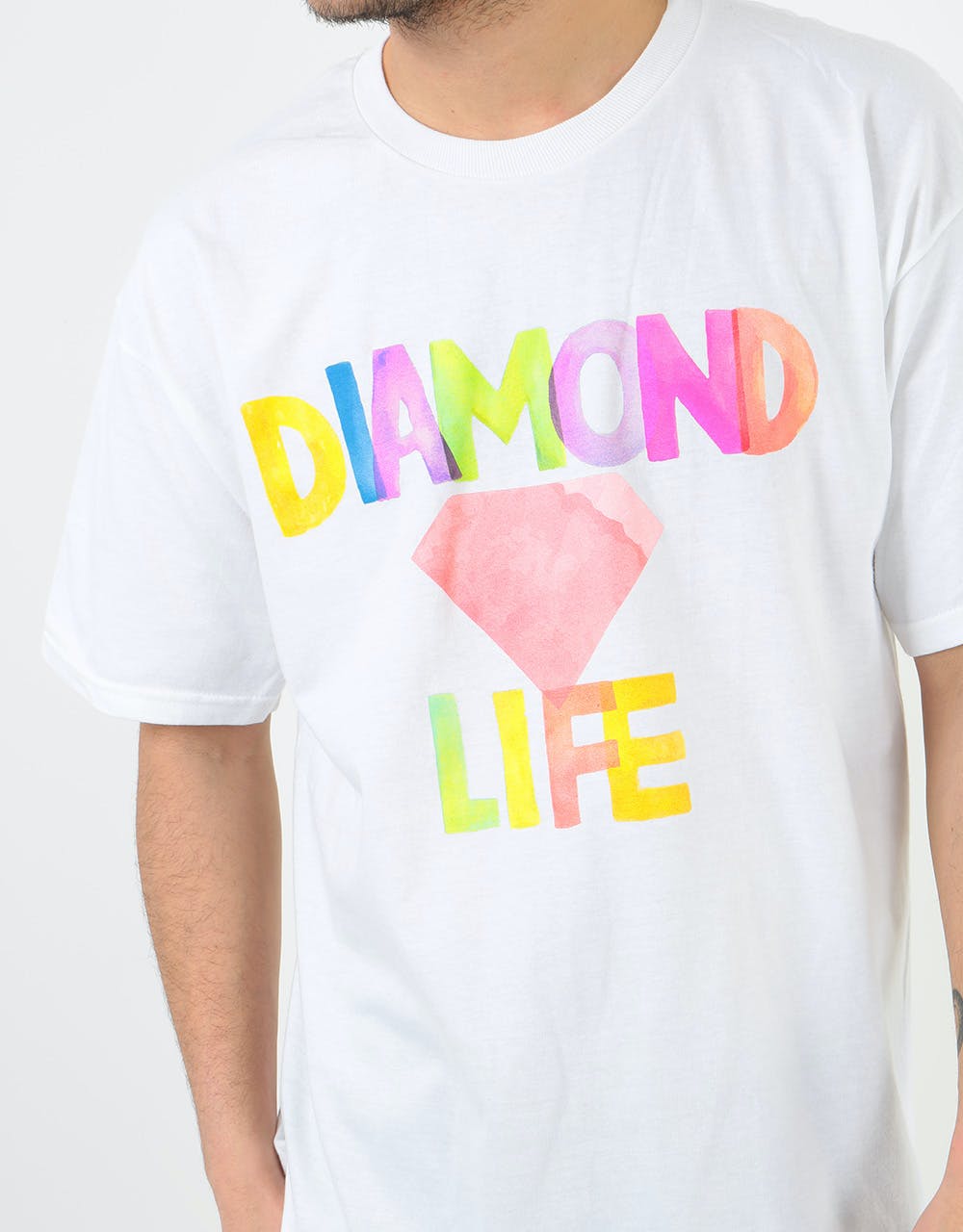 Diamond Watercolour T-Shirt - White