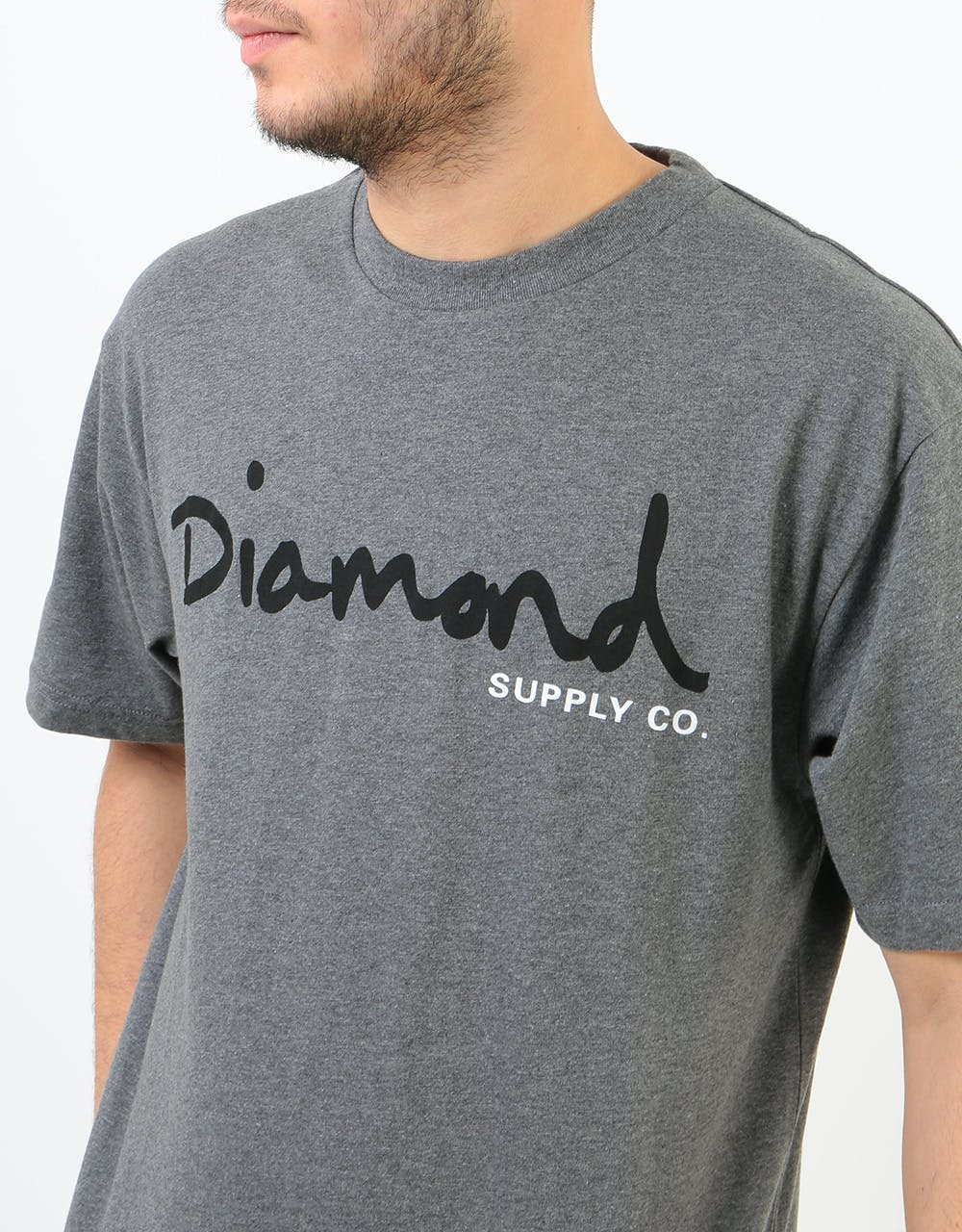Diamond OG Script T-Shirt - Heather Grey