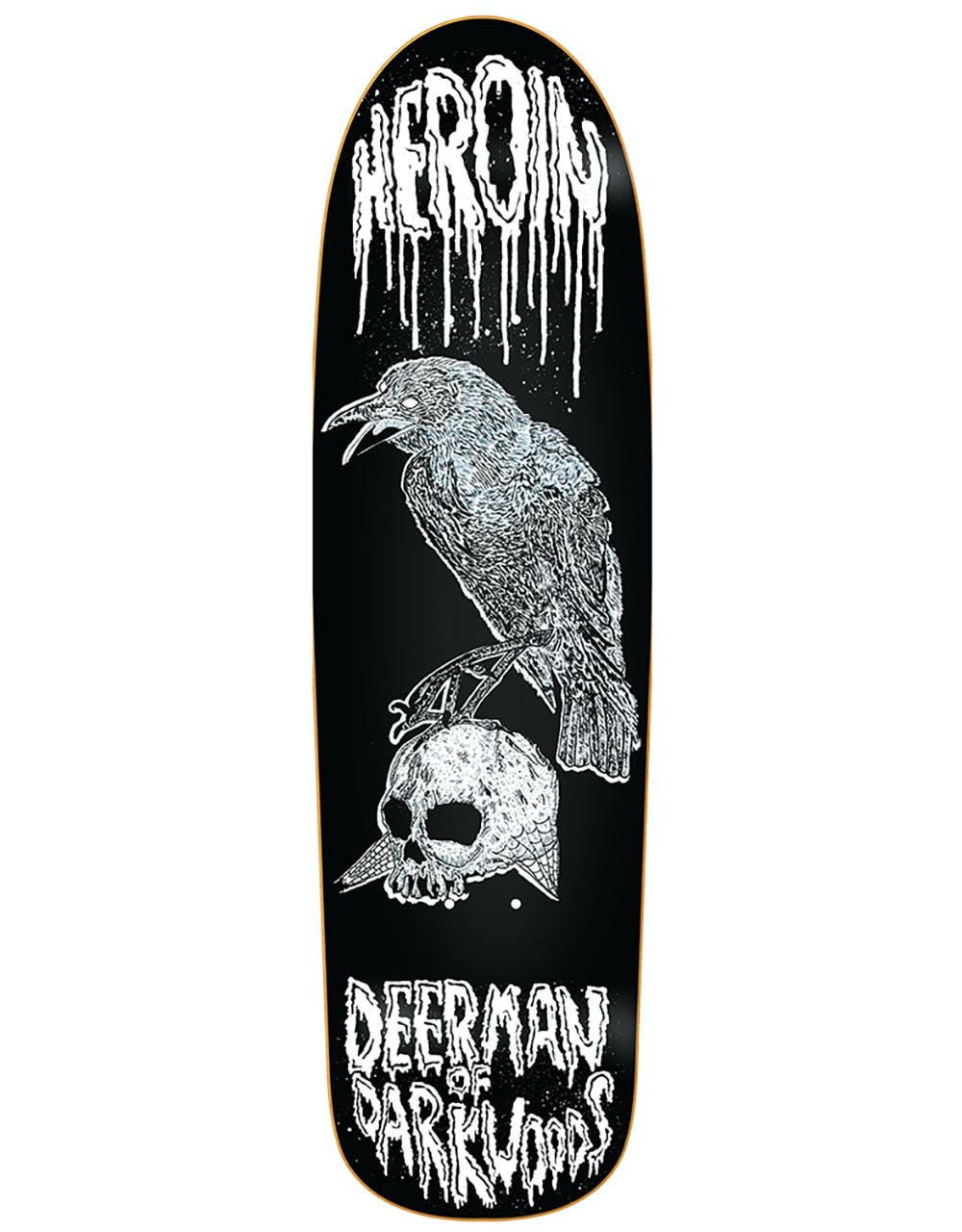 Heroin Deer Man of Dark Woods Raven Skateboard Deck - 9.25"