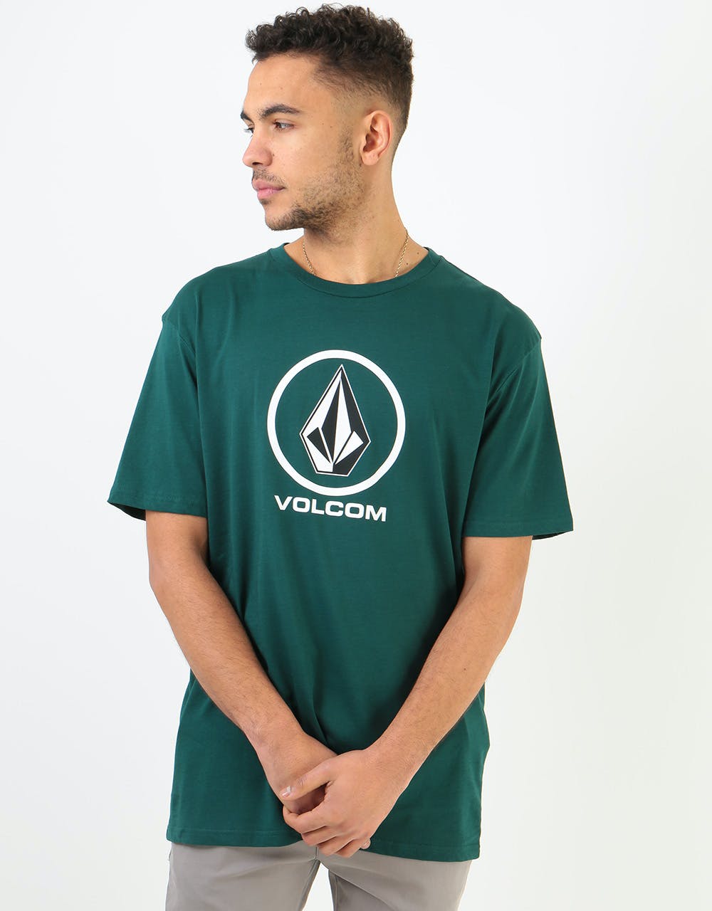 Volcom Crisp Stone Basic T-Shirt - Evergreen