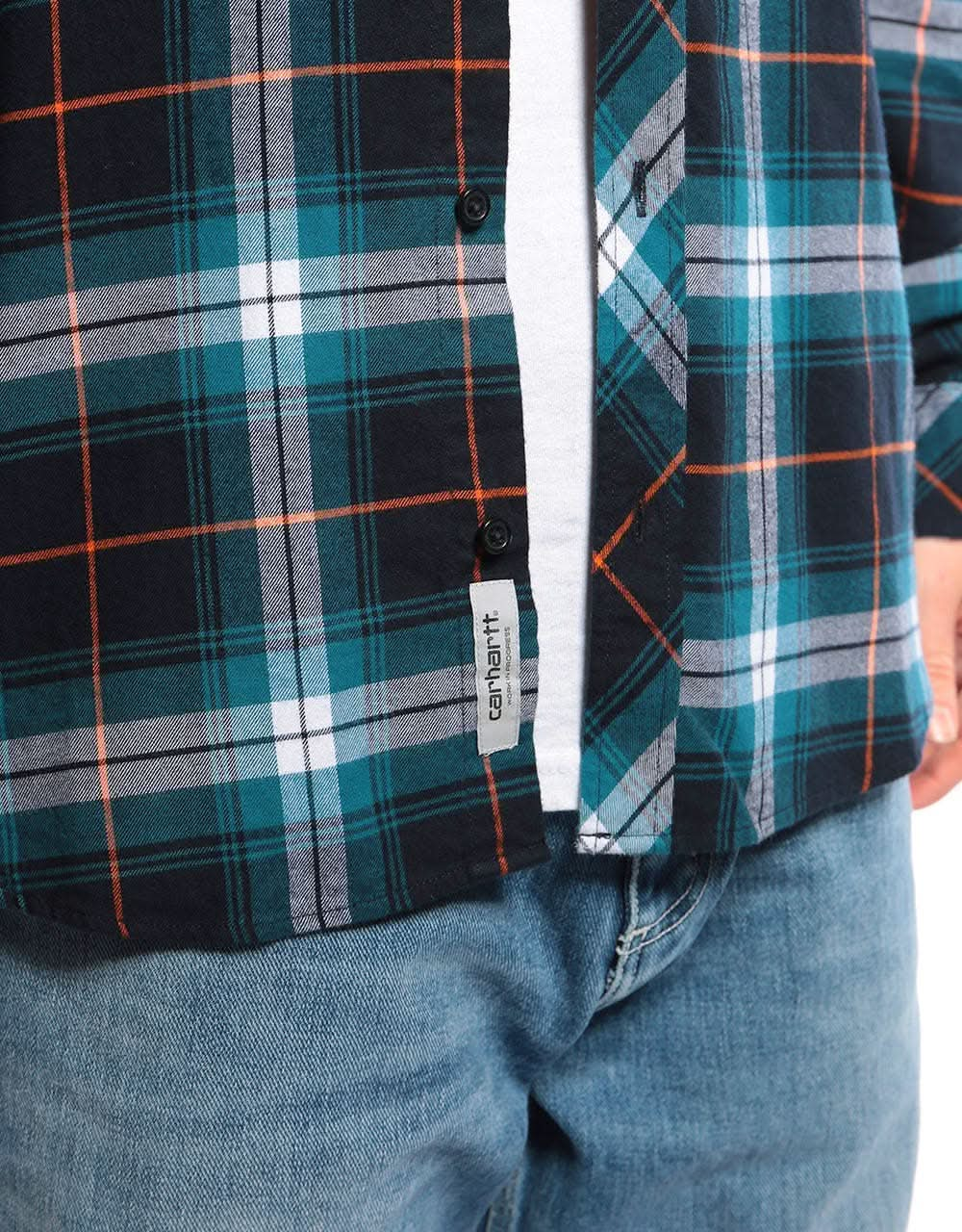 Carhartt WIP L/S Phil Shirt - (Phil Check) Moody Blue