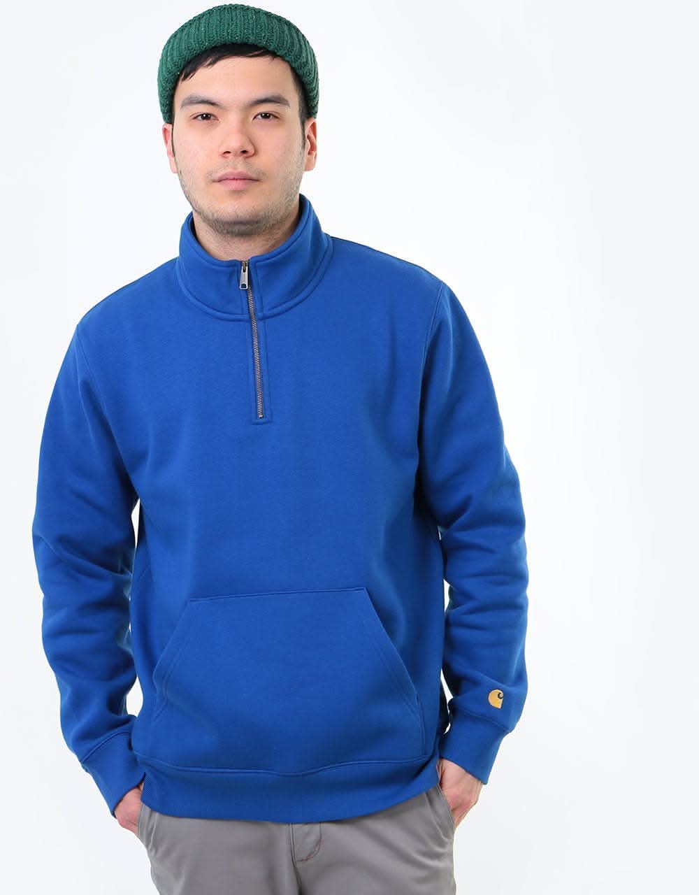 Carhartt wip chase half zip sweat in 2025 khak