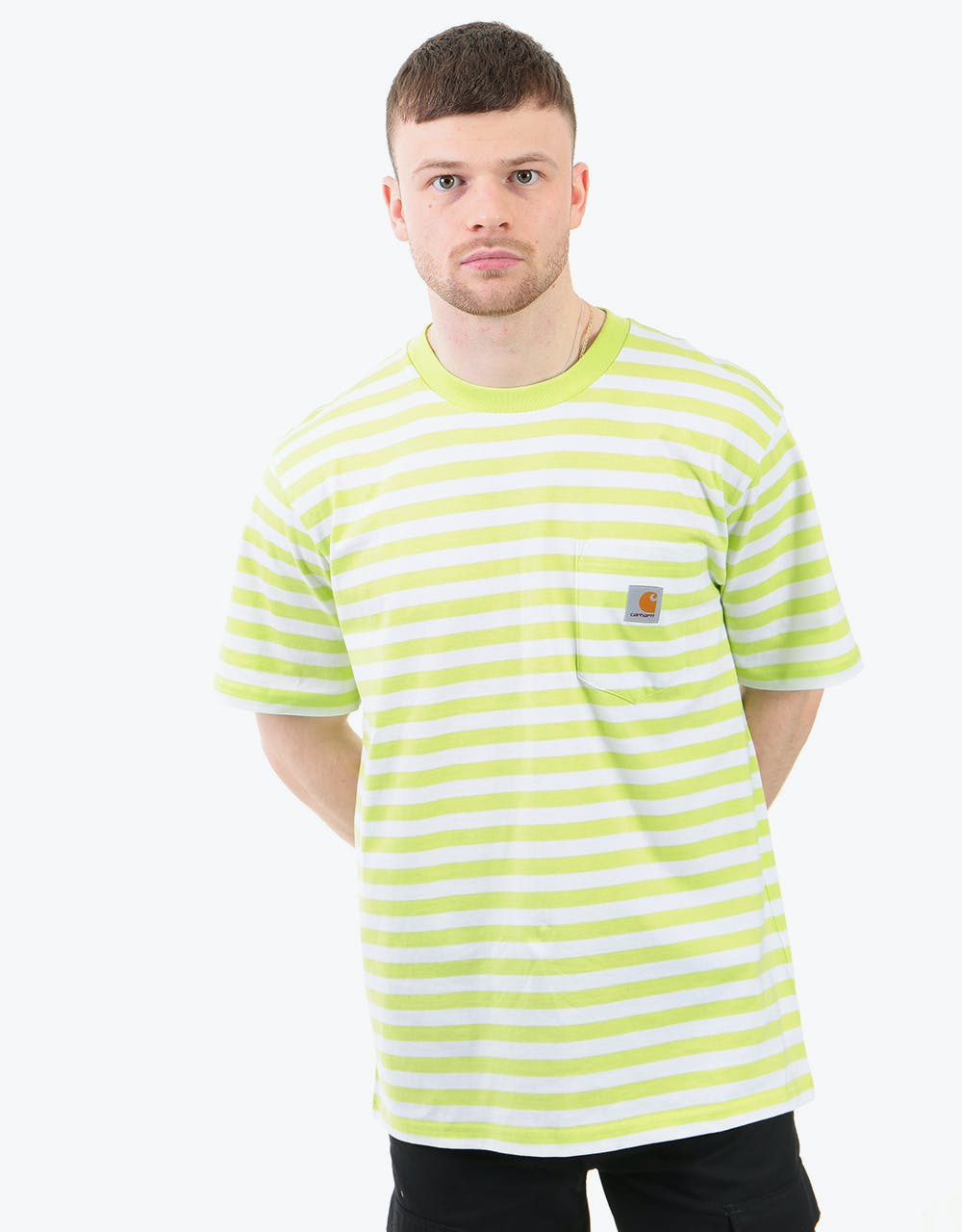 Carhartt WIP S/S Scotty T-Shirt - (Scotty Stripe) Lime/White