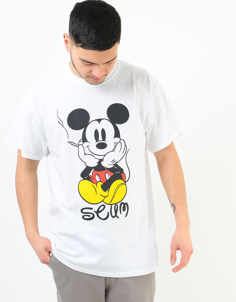 Scum Micky Mouse Smokes T-Shirt - White