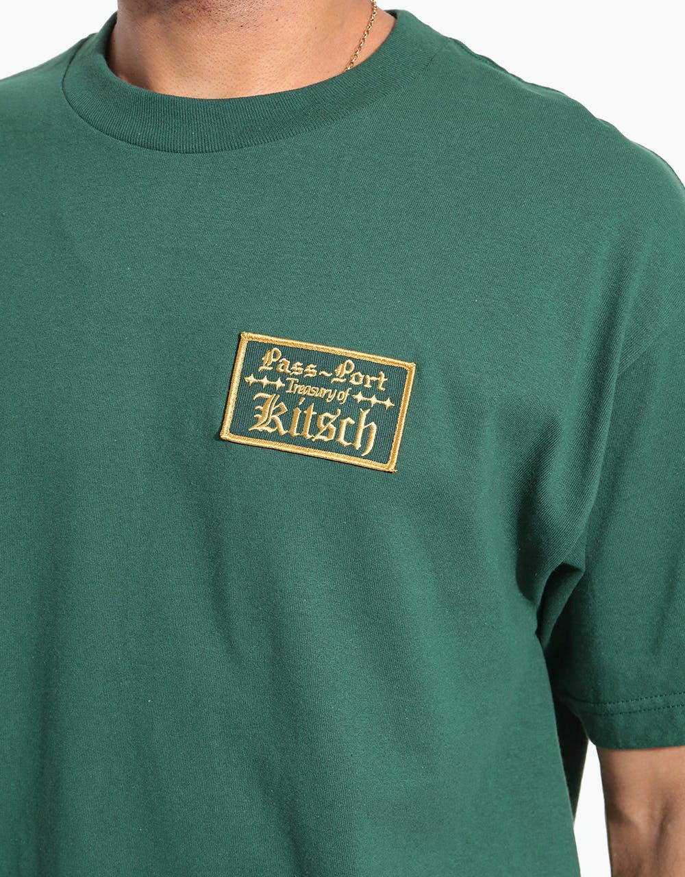 Pass Port Treasury Patch T-Shirt - Forest Green