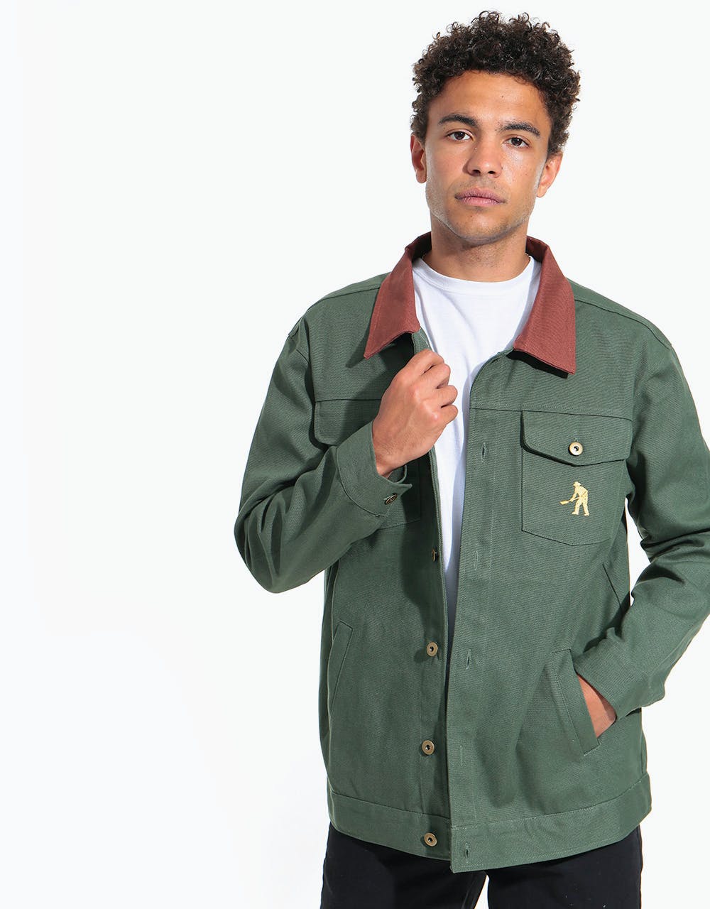 Pass Port Workers Late Jacket - Moss