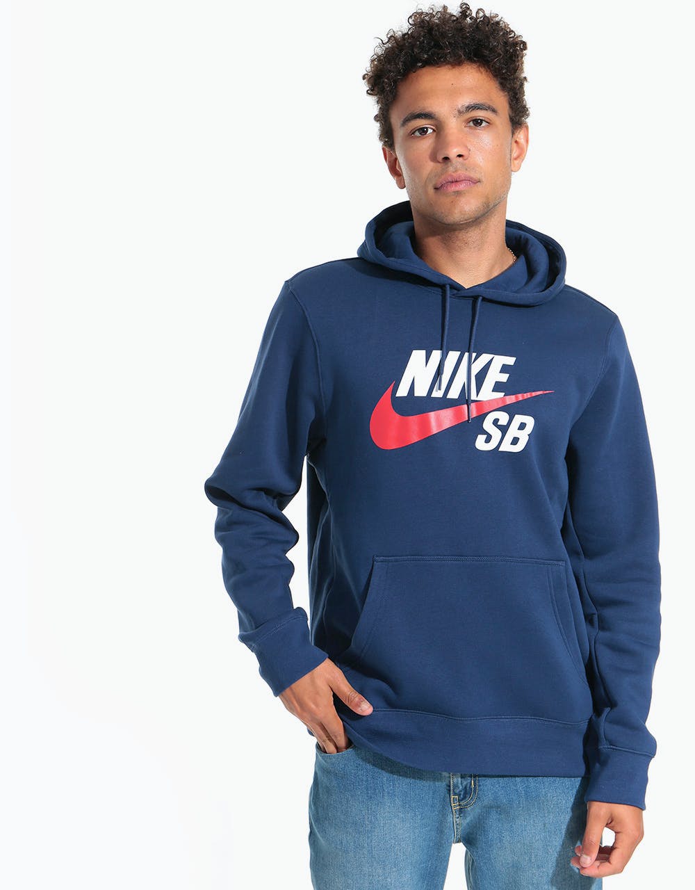 Nike SB Icon Pullover Hoodie - Midnight Navy/University Red