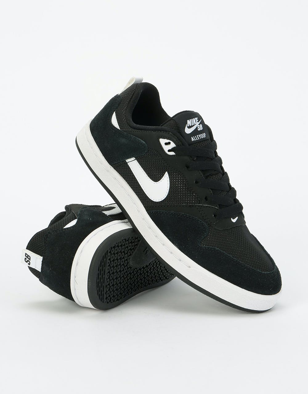 Nike SB Alleyoop Youth Skate Shoes - Black/White/Black