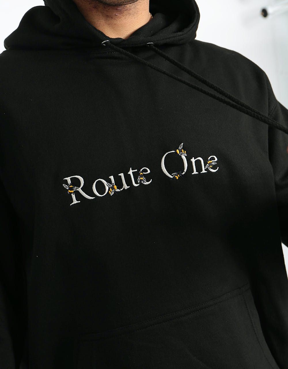 Route One Bees Pullover Hoodie - Black