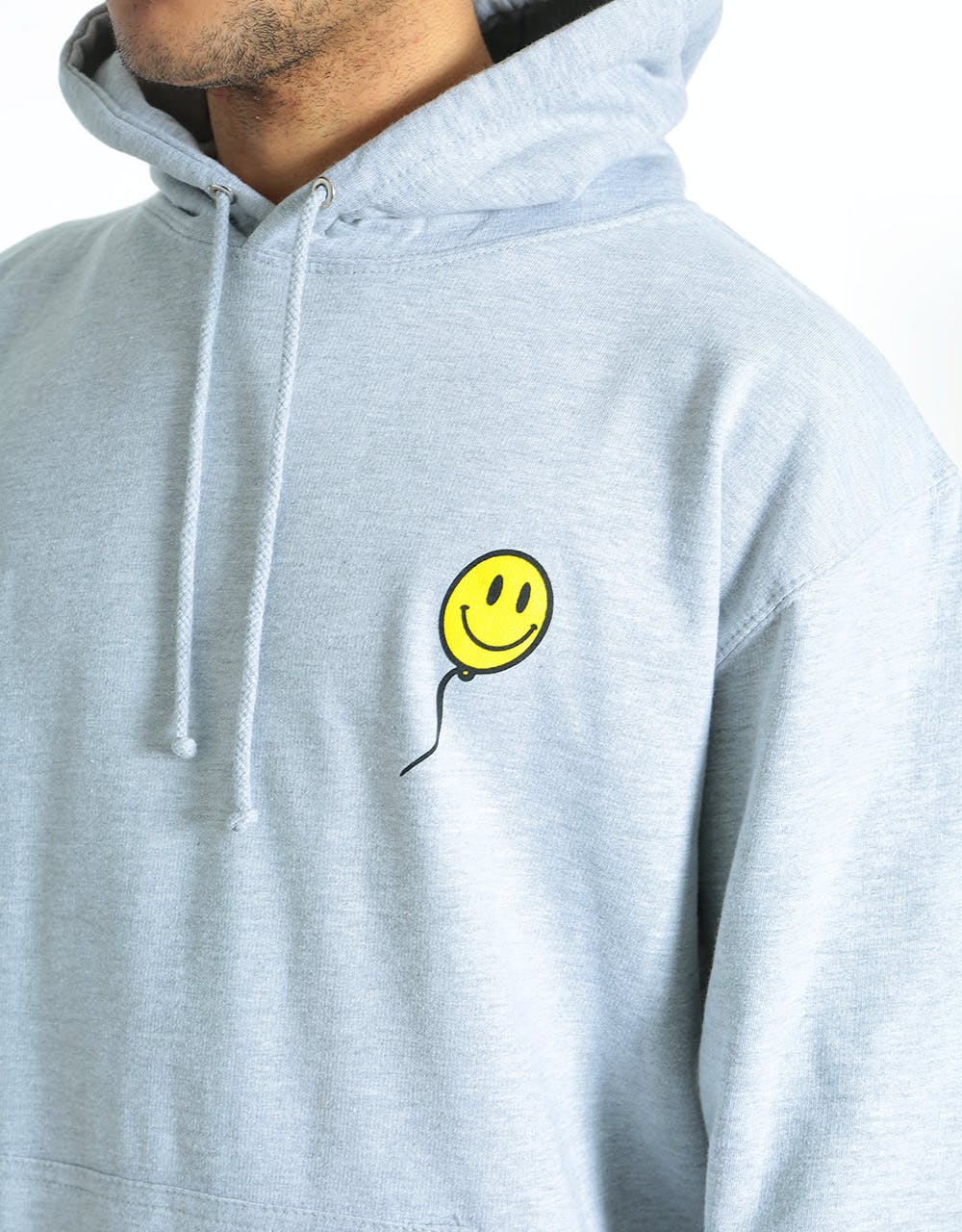 Route One Happy Pullover Hoodie - Heather Grey