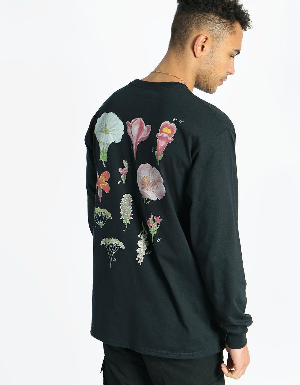Route One Flora Long Sleeve T-Shirt - Black