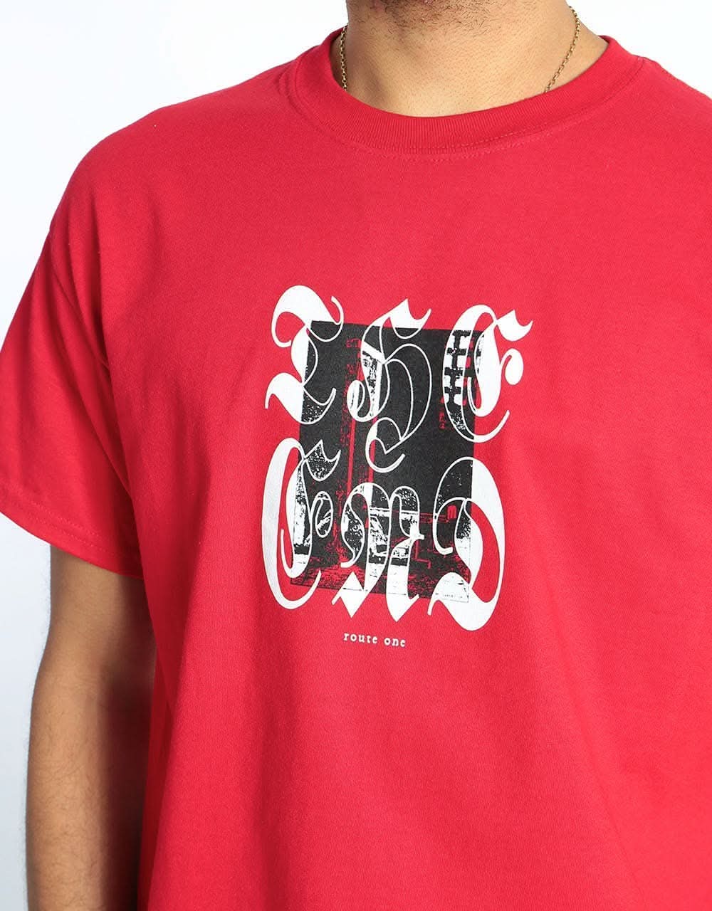 Route One The End T-Shirt - Cherry Red