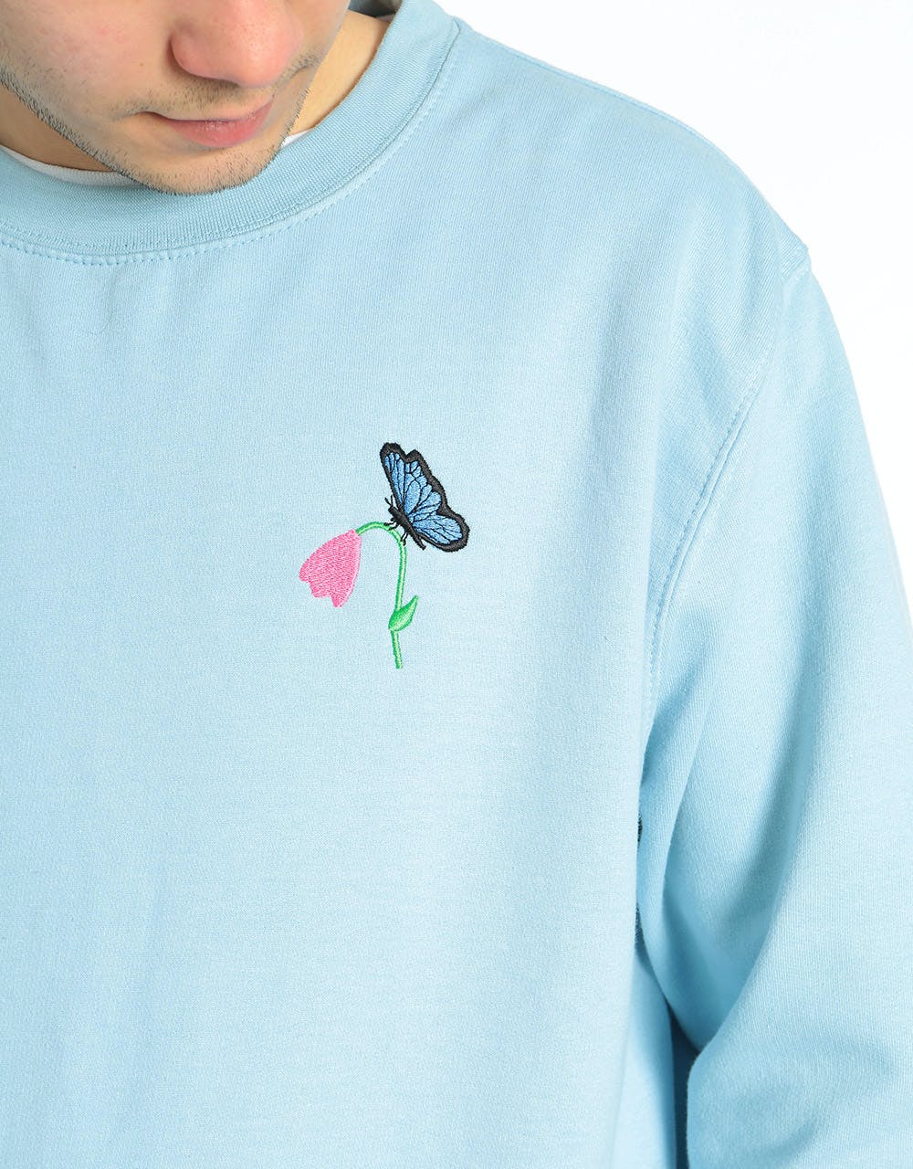Route One Butterfly Sweatshirt - Sky Blue