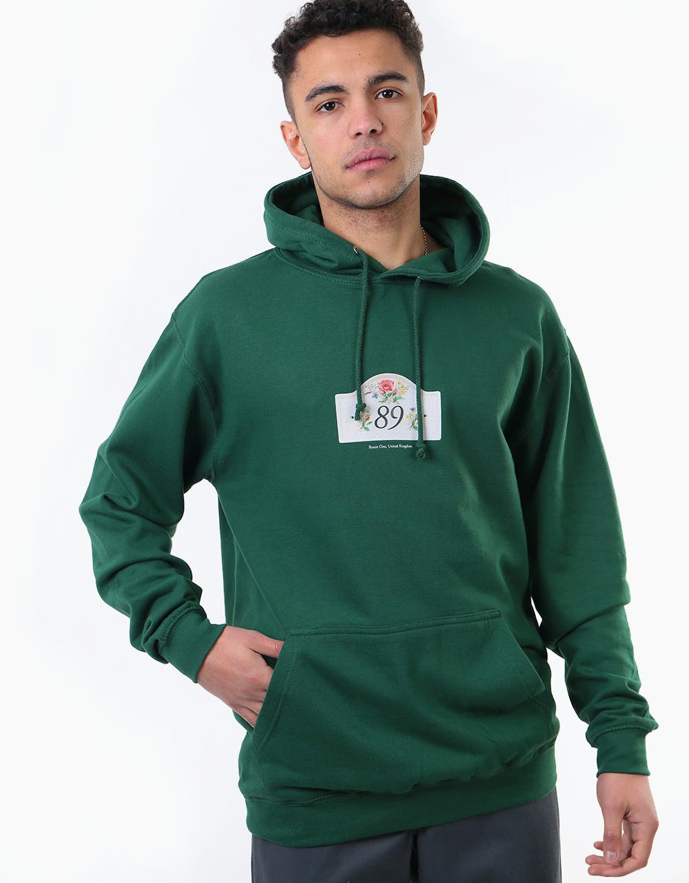 Route One Suburbs Pullover Hoodie - Bottle Green