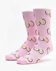Route One The Twins Socks - Light Pink