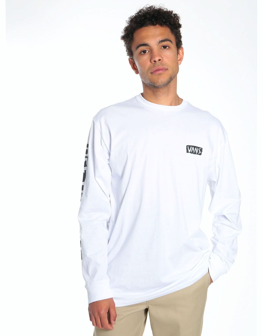 Vans Scratched L/S T-Shirt - White
