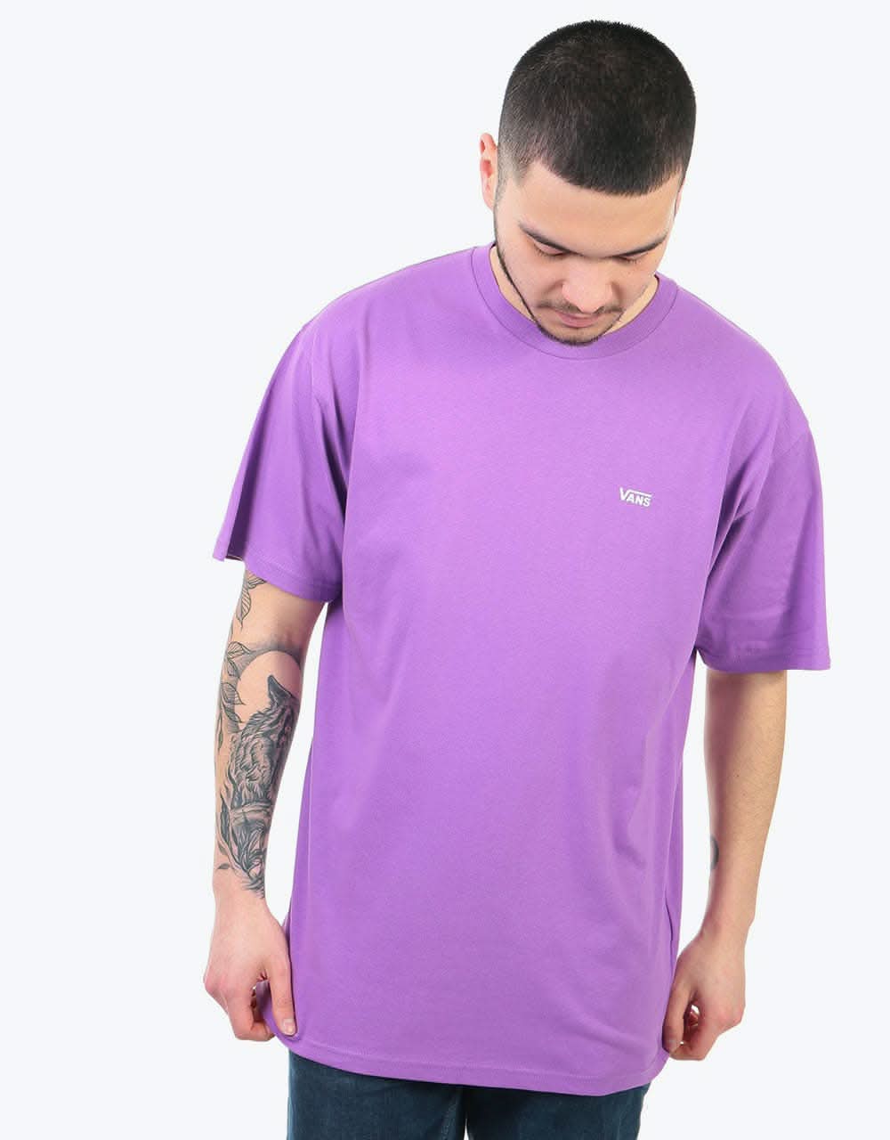 Vans Left Chest Logo T-Shirt - Dewberry/White