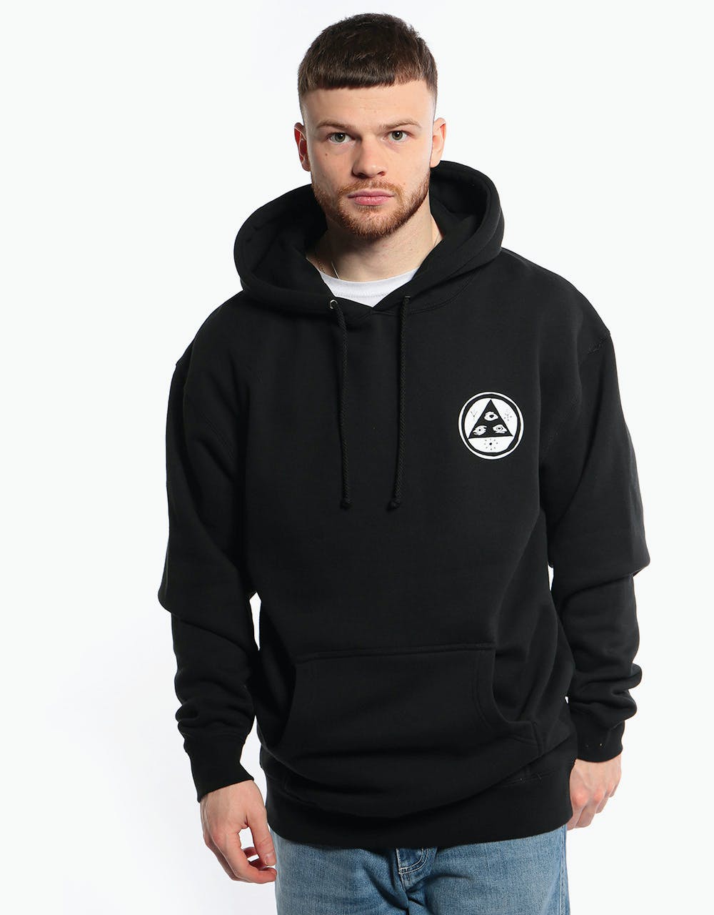 Welcome Sloth Pullover Hoodie - Black/White Puff