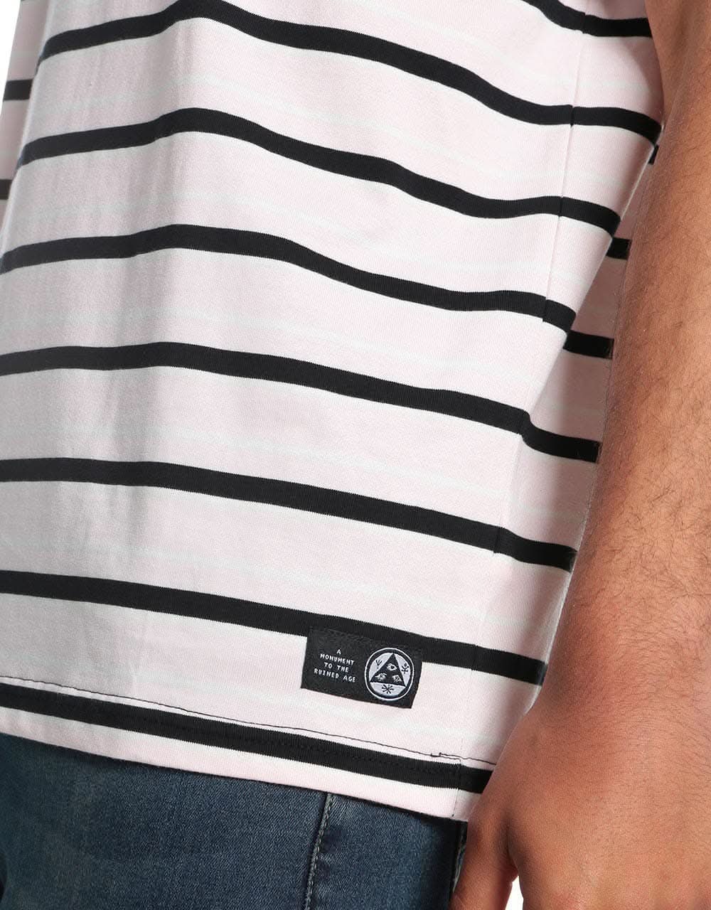 Welcome Icon Stripe S/S Knit T-Shirt - Light Pink