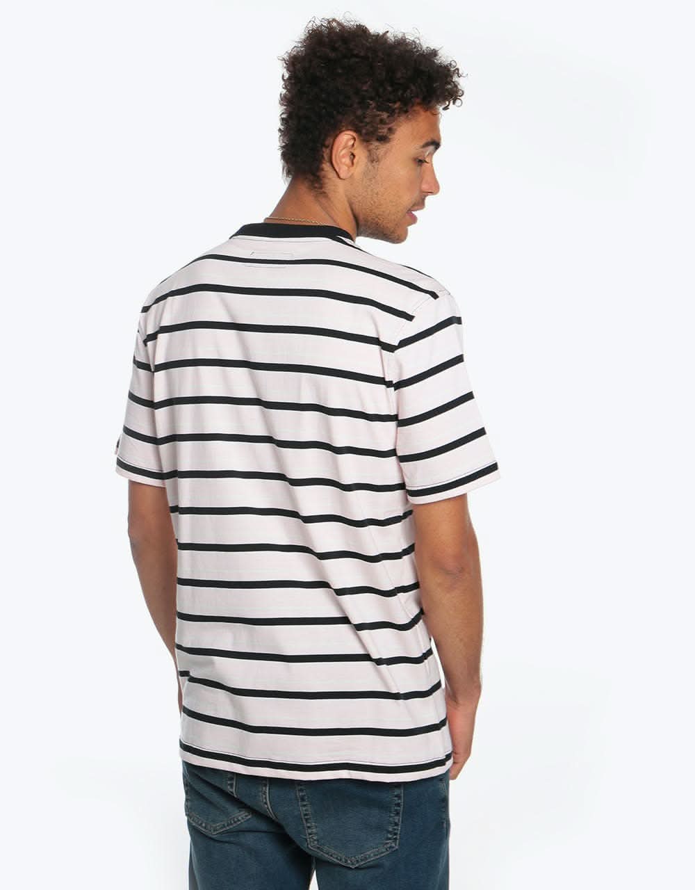 Welcome Icon Stripe S/S Knit T-Shirt - Light Pink