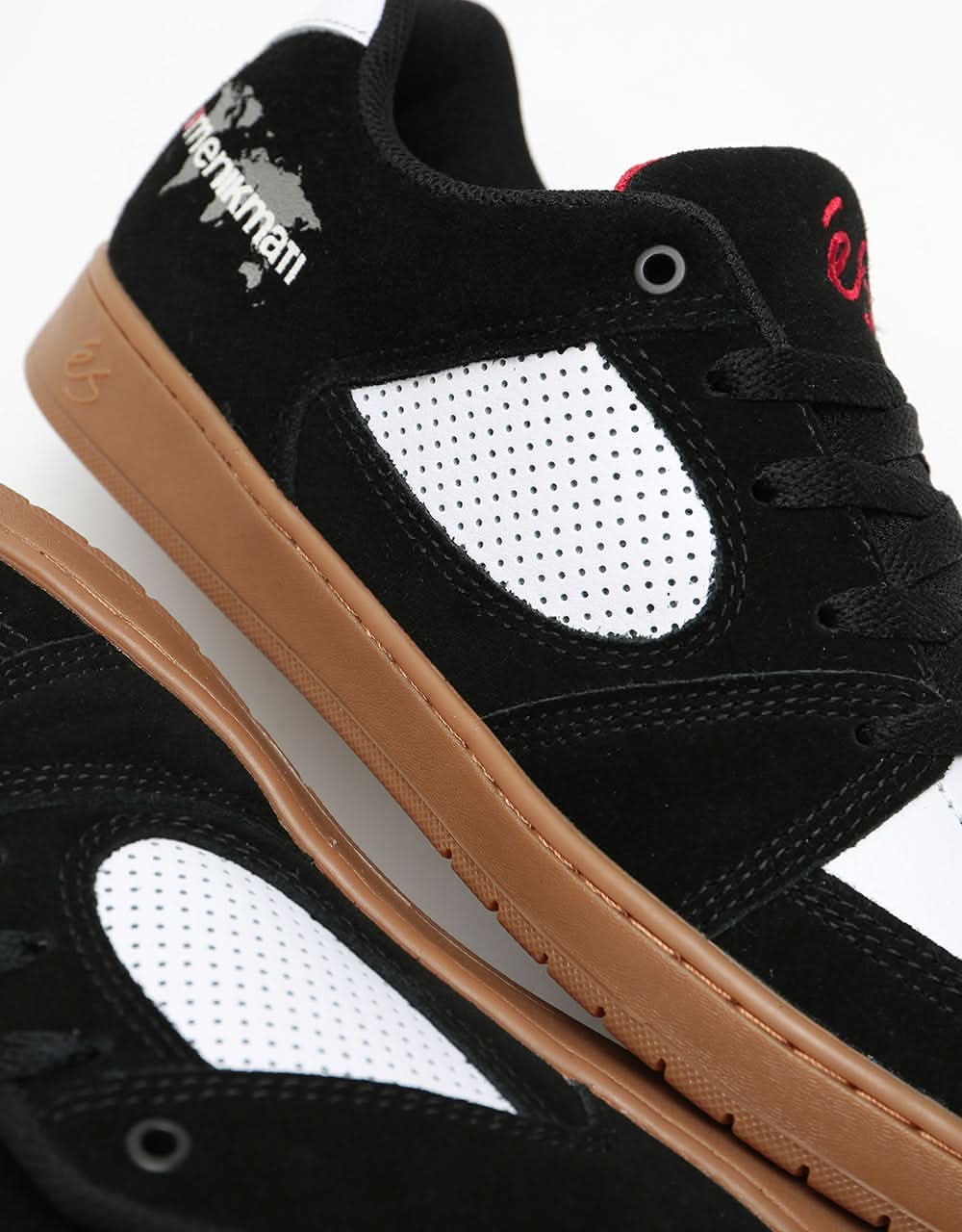éS x Menikmati Accel Slim Skate Shoes - Black/White/Gum