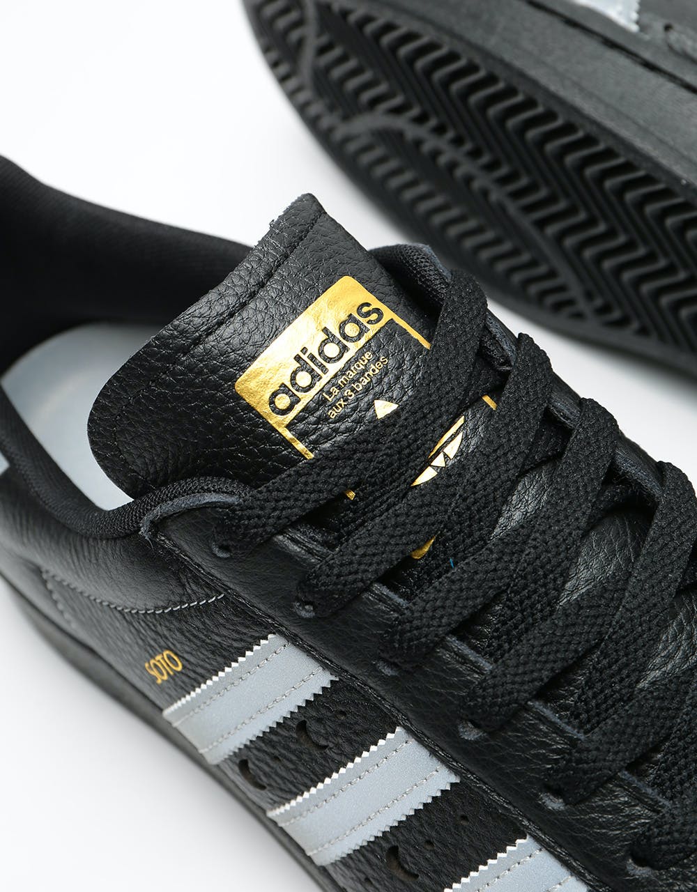 Adidas x Soto Superstar ADV Skate Shoes - Core Black/Silver/Gold
