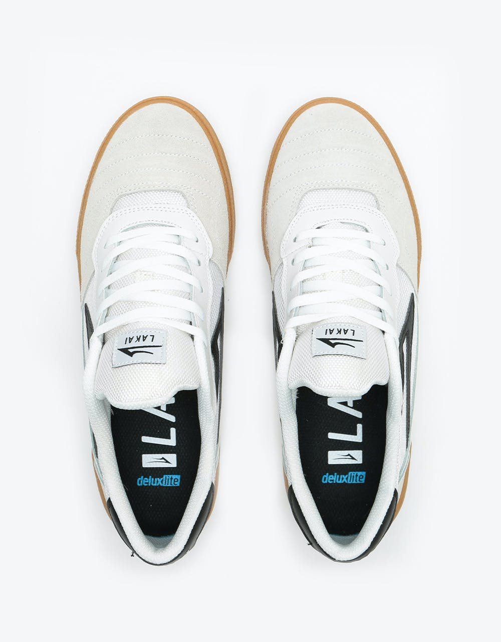 Lakai Cambridge Skate Shoes - White/Black Suede