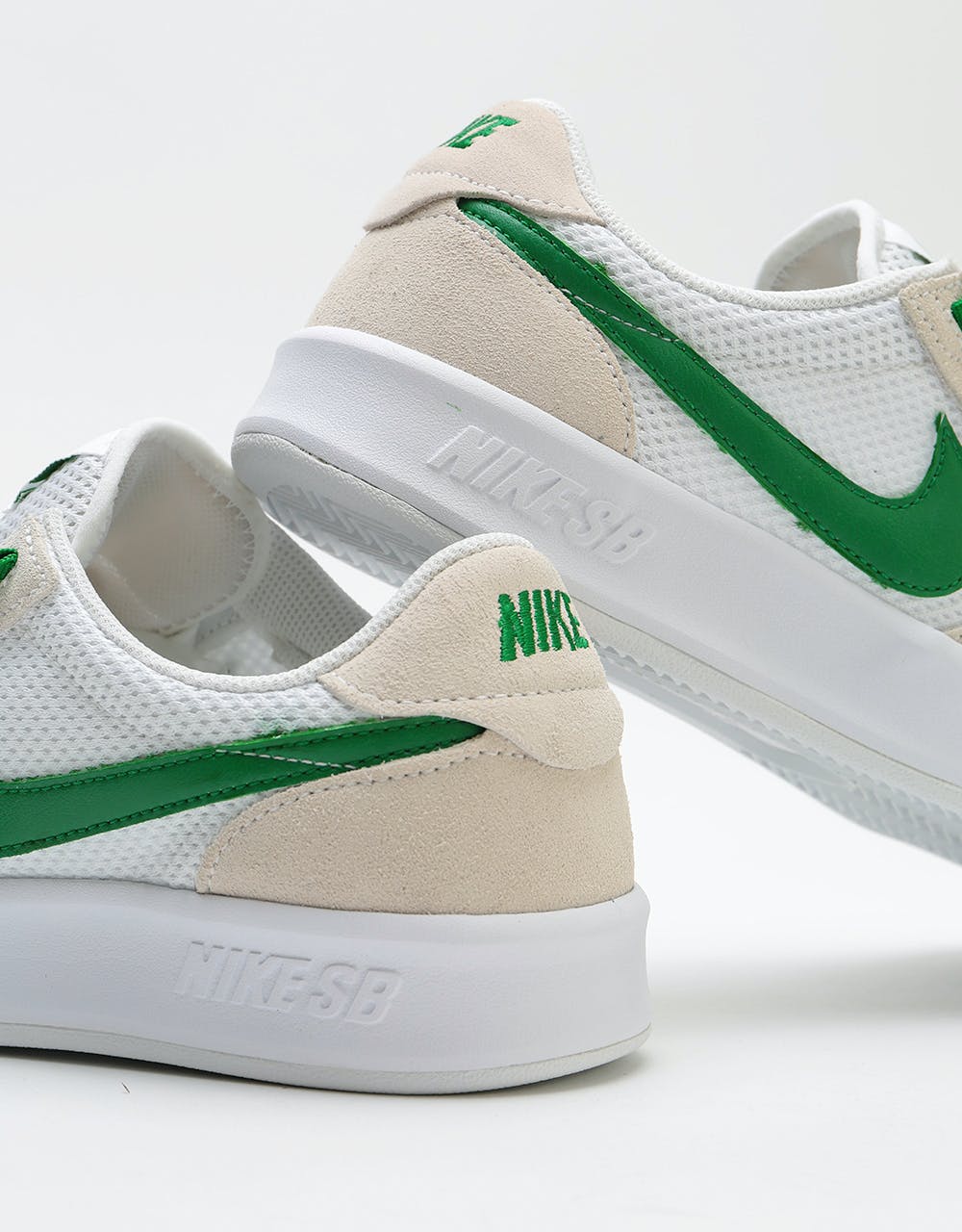 Nike SB Adversary Skate Shoes - White/Pine Green-White-White