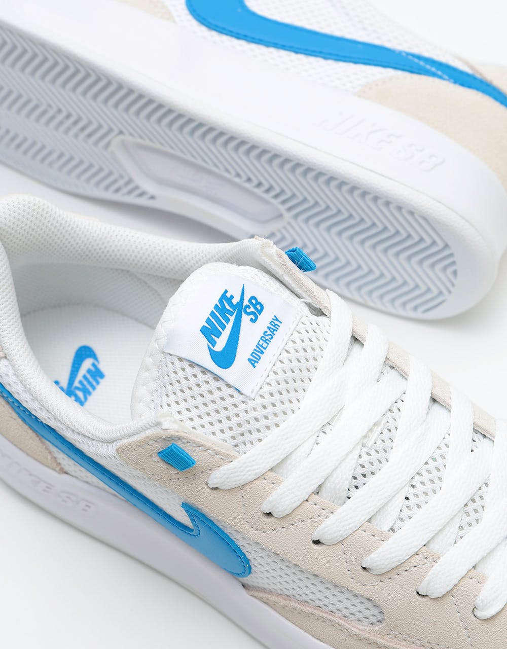 Nike SB Adversary Skate Shoes - White/Photo Blue-White-White